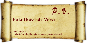 Petrikovich Vera névjegykártya